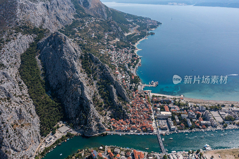 Aerial view of Omi? city in Croatia